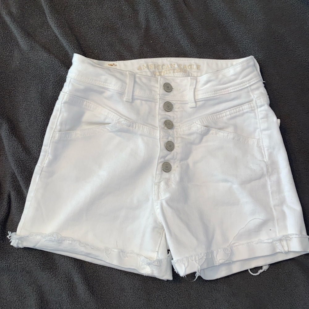 White denim shorts